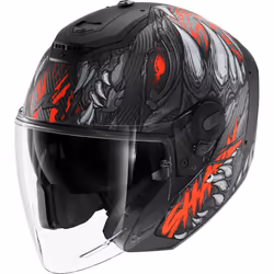 Shark RS Jet Carbon Shaytan Casque jet, charbon-rouge, taille S pour Hommes