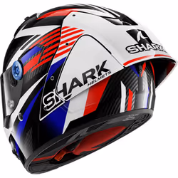Shark Aeron GP FIM Firstlap Carbon Casque, blanc-rouge-bleu, taille L pour Hommes