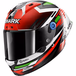 Shark Aeron GP FIM Firstlap Carbon Casque, blanc-rose-vert, taille XL pour Hommes