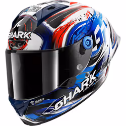 Shark Aeron GP FIM Replica Zarco Signature Carbon Casque, noir-blanc-rouge-bleu, taille XL pour Hommes