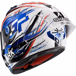 Shark Aeron GP FIM Replica Zarco Signature Carbon Casque, noir-blanc-rouge-bleu, taille XL pour Hommes - Vue supplémentaire 4