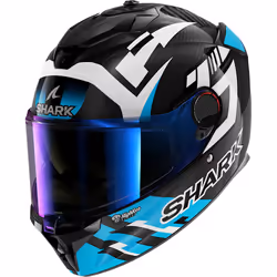 Shark Spartan GT Pro Carbon Zarco Track Racer Casque, blanc-charbon-bleu, taille L pour Hommes
