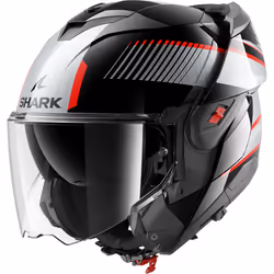 Shark Oxo Sikter Casque, noir-rouge-argent, taille XL pour Hommes