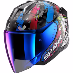 Shark Skwal i3 Jet Hellcat Casque jet, noir-blanc-bleu, taille S pour Hommes