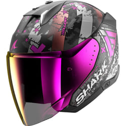 Shark Skwal i3 Jet Hellcat Casque jet, noir-blanc-rose, taille S pour Hommes
