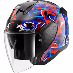 Shark Skwal Jet Pranz Casque jet, noir-charbon-rouge-bleu, taille XL pour Hommes