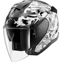 Shark Skwal Jet Pranz Casque jet, noir-blanc-or, taille M pour Hommes
