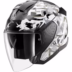 Shark Skwal Jet Pranz Casque jet, noir-blanc-or, taille M pour Hommes