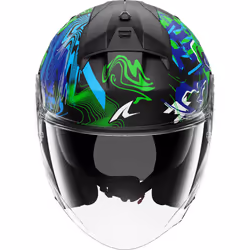 Shark Skwal Jet Pranz Casque jet, noir-blanc-vert-bleu, taille S pour Hommes