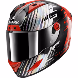 Shark Aeron Edgy Casque en carbone, gris-charbon-rouge, taille 2XL pour Hommes