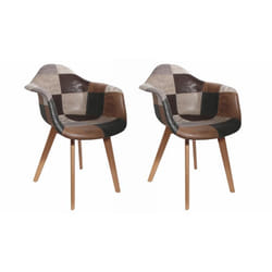 Fauteuil Patchwork Pu - Lot De 2