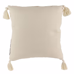 Coussin rayures style berbères avec pompons 40 cm
