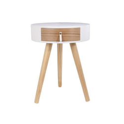 Table de chevet Nora 1 tiroir Blanc