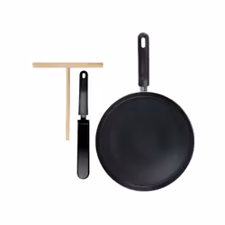 Coffret Crêpière 28 cm - Crème de la crème - À vous les crêpes party ! - Ce coffret comprend le les 3 indispensables pour réa ...