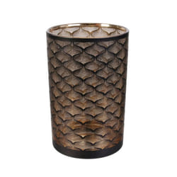 The Home Deco Factory - Vase design en verre Aster - H. 20 cm - Noir