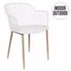 The Home Deco Factory - Fauteuil pour table de jardin design Malaga - Blanc