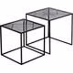 The Home Deco Factory - 2 Tables dappoint design industriel en métal Riga - Noir
