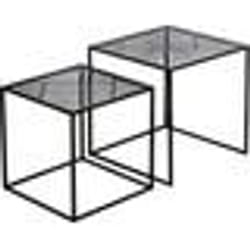 The Home Deco Factory - 2 Tables dappoint design industriel en métal Riga - Noir