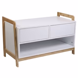 The Home Deco Factory - Meuble de rangement bas scandinave Copenhague - L. 83 x H. 50 cm - Blanc
