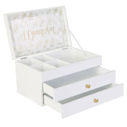 The Home Deco Factory - Boîte à bijoux en bois scandinave Cocooning - Blanc