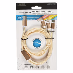 Chargez vos appareils avec style grâce à ce câble design. - Compatible : Iphone. Ipad. Ipod - Micro USB - usb Type C - Longue ...