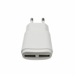 Prise secteur double USB - Blanc