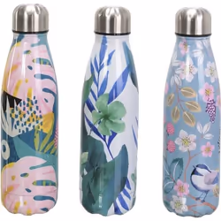 Bouteille gourde inox isotherme - 50cl - design feuille fleur