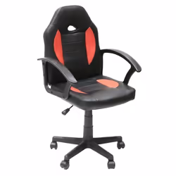 Chaise de bureau gaming Racer Obi - Hauteur réglable - Noir et rouge