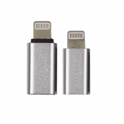 Adaptateurs USB - PARIS PRIX - Lot de 2 - 2 cm - Compatible iPhone/iPad/iPod - Couleur Gris