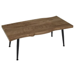 Table Basse 100x49x38 Cm Marron Et Noir