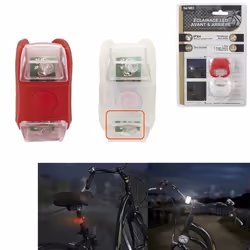 Eclairage LED Avant et Arrière 4 Lumens pour Vélo Trotinette 4.3X2.5X2.5cm IPX4 Piles incluses