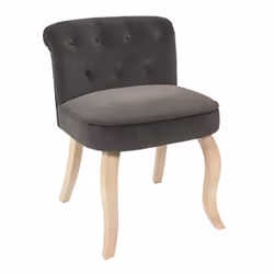 Fauteuil en Velours Design Eleonor 68cm Gris
