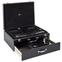 Ménagère 84 Pièces Coffret Bois 45cm Noir