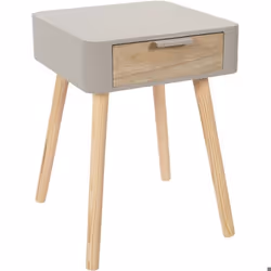 Table de chevet - Paris Prix - 1 tiroir - Bois - 48cm - Taupe