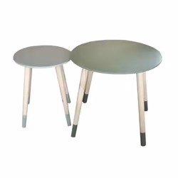 Lot De 2 Tables Gigognes bicolore 48cm Vert - Paris Prix