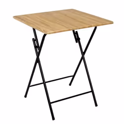 Table dappoint pliable - Paris Prix - Ulm - 75cm - Beige - Aspect bois
