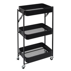 Desserte de Cuisine Design Pliante 77cm Noir
