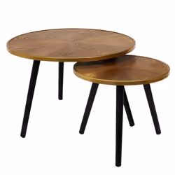 Lot de 2 Tables Gigognes Felix 40cm Naturel & Noir