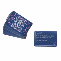 Jeu de 60 Cartes Quizz Karaoké 9cm Bleu