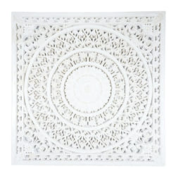Décoration Murale en Bois Moulure 80cm Blanc