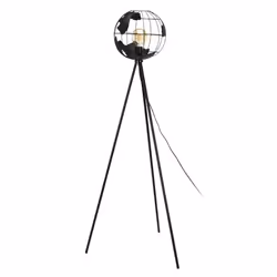 Lampadaire Design en Métal Globe 158cm Noir