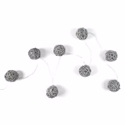 Guirlande Lumineuse 8 LED Boule Rotin 156cm Gris