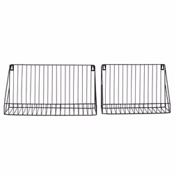 Lot de 2 Étagères Murales Filaire 40cm Noir