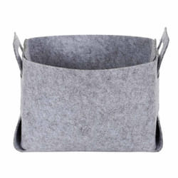 Panier de Rangement Feutre Pliable 25cm Gris