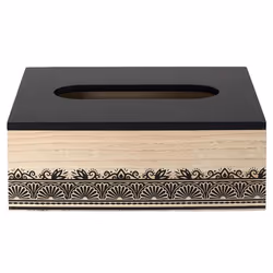Boîte à Mouchoir Déco Mirage 24cm Noir