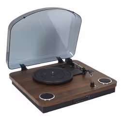 Enceinte Platine Vintage Vinyle 42cm Noir