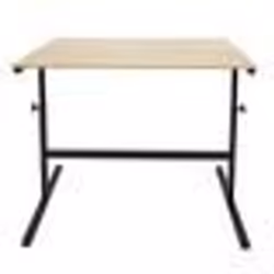 Bureau Droit - PARIS PRIX - Austin - Hauteur Réglable - Marron - Métal