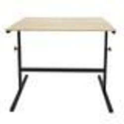 Bureau Droit - PARIS PRIX - Austin - Hauteur Réglable - Marron - Métal