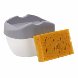 Distributeur de Savon Porte Éponge 14cm Gris