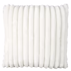Coussin Déco Côtelé 40x40cm Écru